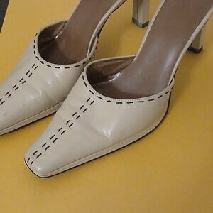 Nine West cream sling heels